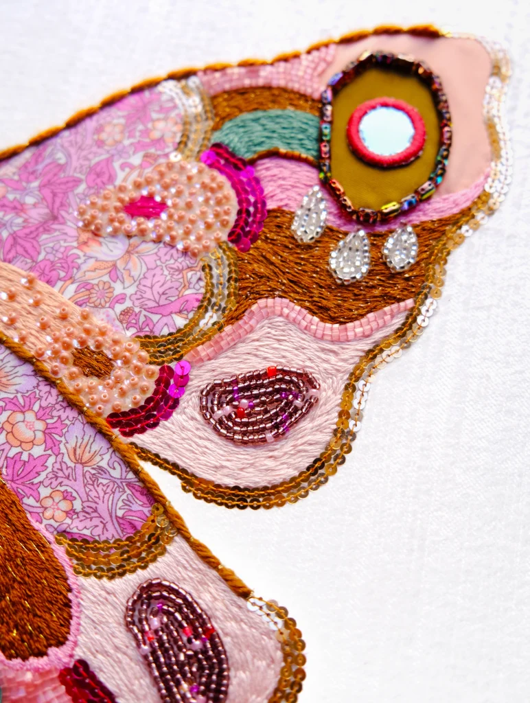 butterfly wing embroidery details