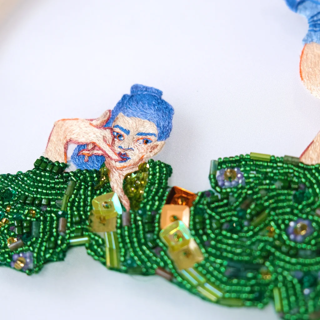 beaded embroidery illustration